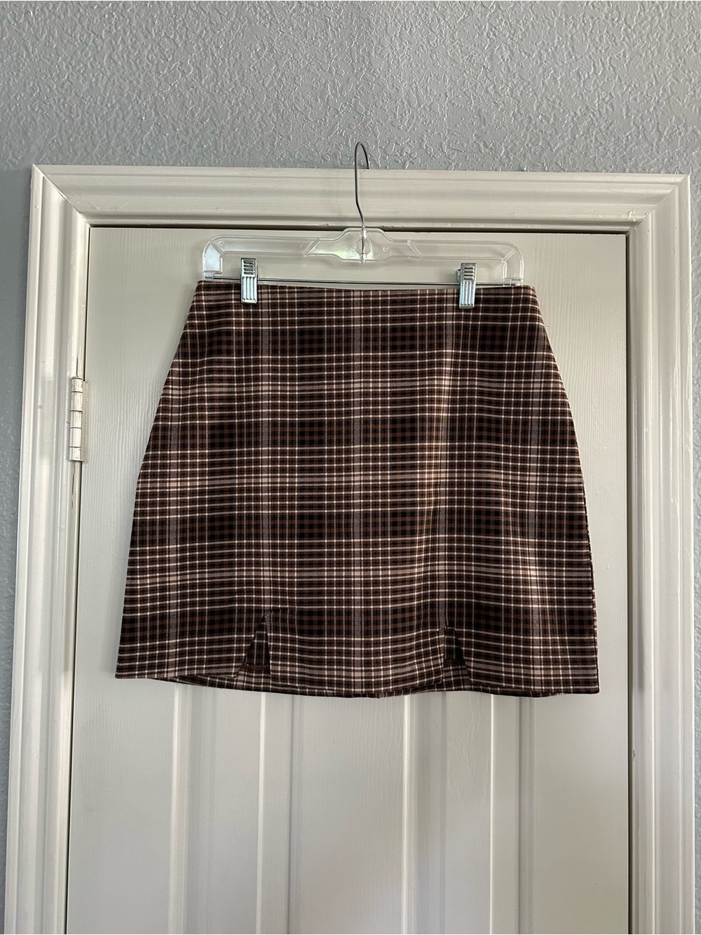 Gianni Bini Brown Plaid Mini Skirt